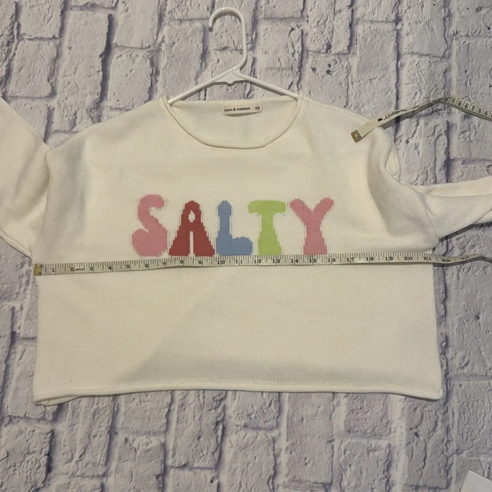 MOON & Madison Salty Long Sleeve Cropped Sweater Size XS - Picture 6 of 10